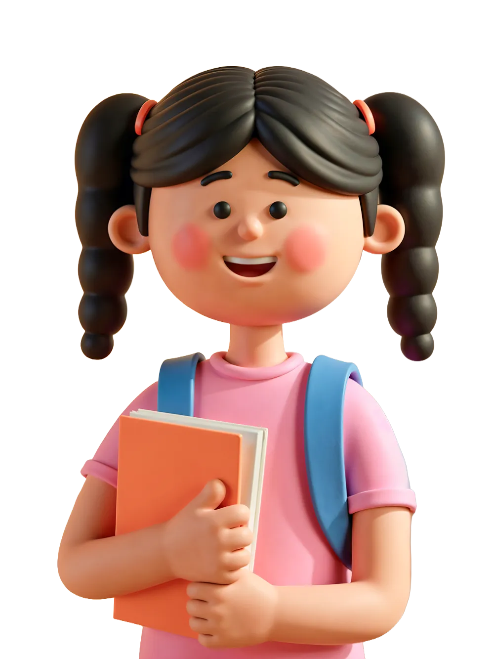 school girl holding a book